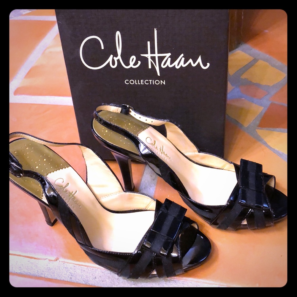 Cole Haan Tivona Air.Sling Black Patent - Like New